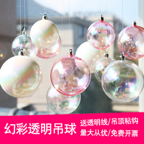 Magic Color Ball Jewelry Shop Counter Shop Shop Window Decoration Pendant Ball Creative Ceiling Pendant Transparent Plastic Ball Bright Light Ball