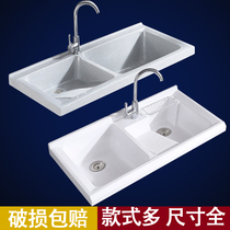 Quartz stone laundry pool balcony household washboard integrated double basin countertop pool basin with washboard custom laundry tank