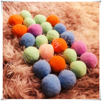 Ideal country cat toy color solid color plush ball diameter 3cm toy set cat ball toy self hi toy