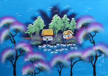  Chinese characteristics Huxian farmers painted pure hand-painted Chinese paintings gouache paintings spring folk art collection decorative paintings 75