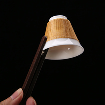 Kangle black sandalwood pear copper Wood tea clip kung fu tea set tea ceremony accessories tea cup solid wood clip tweezers non-slip