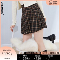 ONE MORE2021 spring new plaid pleated short skirt women A version skirt skirt skirt winter