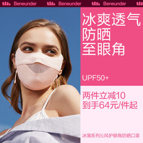 Banana under-guard eyewear corner mask ice thin sun mask Summer lady dust-proof slim face breathable face cover anti-UV