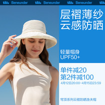 Banana Lower Cloud Pleated Fisherman Hat Summer Sun Protection Hat Outdoor 100 Hitch Female strong anti-UV sun hat Classic retro