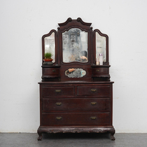 Period Sketching Dresden Dresden old cabinet Makeup Table Chinese Solid Wood Old Furniture Old Objects Folk collection