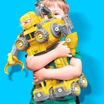 Childrens puzzle screw screws detachable assembly engineering car toy baby hands-on parquet robot boy 3 years old