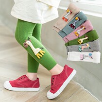 Girl Baby Beats Bottom Pants Spring Autumn Outwear Pure Cotton Girl Thin Children Little Girl Foreign Air 90% Spring Paparazzi