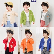 Baby coat autumn and winter new childrens knitted cardigan spring and autumn mens trendy foreign style baby clothes girls plus fleece tops