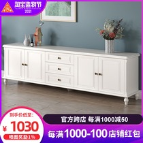 Marble European living room coffee table TV cabinet combination Modern simple high white bedroom light luxury storage paint