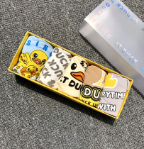 Little yellow duck boy boxer briefs pure cotton 4-angle childrens male treasure small shorts Medium and large childrens pants without side seams