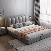 Nordic no-wash technology cloth bed light luxury double 1 8 meters master bedroom wedding bed modern simple cloth bed removable and washable 1 5