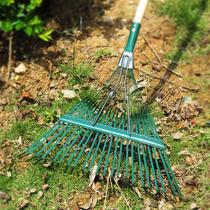 Household grass rake gardener hand tool fan old lawn sweeping leaves agricultural workers steel wire sanitation dead leaves