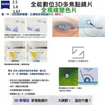 ZEISS ZEISS all-round digital 3D multi-focus DO DV BP BL color lens high astigmatism 1 piece