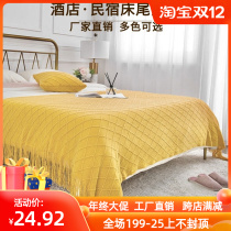 Homestay Hotel Light Luxury Bedtail Towel American Knitted Bed Tail Carpet Hotel Bed Flag Bed Cover Apartment Home Decoration Scarf