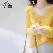 2022 Spring new blouses Lazy Wind Sweater Female Loose outside wearing 100 Cashmere Hollowed-out Knit Undershirt Woman