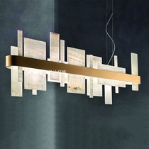 Postmodern new Chinese style bedroom guest restaurant villa American marble chandelier long work room bar wall lamp