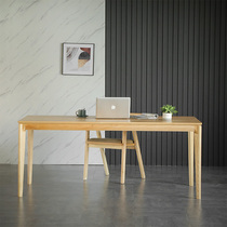 Nordic solid wood desk Simple log conference table Long table Leisure creative solid wood negotiation table Computer desk