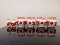 High white porcelain hemp material hand-painted landscape bird food jar bird Cup bird Cup bird tank porcelain bowl Cup Jingdezhen bamboo bird cage accessories