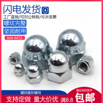 Cover nut Carbon steel galvanized nut One-piece cap nut round head copper nut M3M4M5M6M8M20