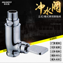 Copper foot squat toilet flush valve Vertical foot flush valve Barrel stool squat pit delay valve H856