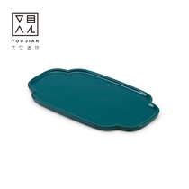 Ceramic tea tray Japanese kung fu tea set simple tea tray Four Seasons plate Mini Tray rectangular dry bubble storage tea bearing