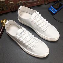 European station mens shoes 2021 new small white shoes men thin casual board shoes leather White shoes men summer breathable