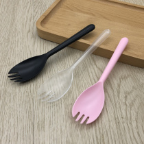 Separate packaging disposable transparent plastic spoon thickened fork spoon one cake fork fruit dessert spoon Fork