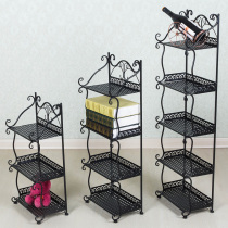 Iron shelf floor rack partition creative bookshelf living room bathroom kitchen clip storage shelf