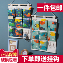 Storage bag Hanging bag wall hanging multi-layer fabric bedside mobile phone storage bag wall door-to-door storage dormitory artifact