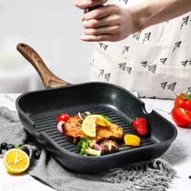 Umetre rice stone steak frying pan non-stick special striped iron plate household induction cooker gas stove