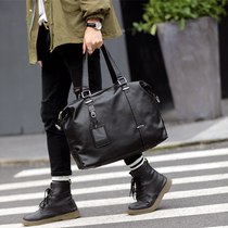 Hong Kong casual Simple Mens Hand bag travel bag leather shoulder shoulder bag business computer briefcase