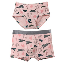 2-pack printed couple panties silver antibacterial crotch mid-waist summer cotton mens and womens boxers shorts Tanabata