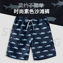 Mens beach pants five-point pants quick-drying sweat-absorbing breathable shark vacation travel seaside swimming beach hot spring