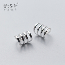 Love Rocky s925 silver mens and womens simple hollow three-layer earring studs trending multi-layer ear clip ear jewelry