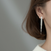 Ai Luoqi S925 silver snake bone tassel long temperament earrings female Korean version of exquisite cold wind simple earrings