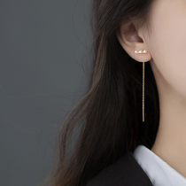 Love Loach s925 silver Korean version Jane about long beading synthetic pearl earline female temperament lady earrings