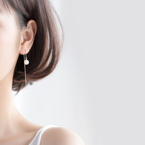 Love Loach s925 silver ear line Korean version sweet beading synthetic pearl earline temperament with a long ear pendant ornament female