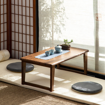 Floating window coffee table solid wood tatami small table low table bedroom sitting ground Japanese tea table Kang table balcony tea table home
