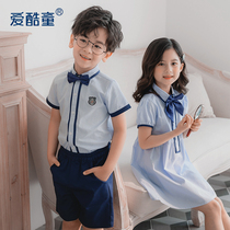 Kindergarten garden suit summer suit British style primary school performance class suit Summer childrens school uniform Garden suit Graduation photo