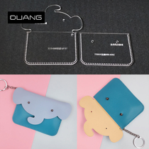 Cartoon Zero Wallet Drawings Paper Format Diy Handmade Leather type drawings Small elephant card Bag acrylic stencil