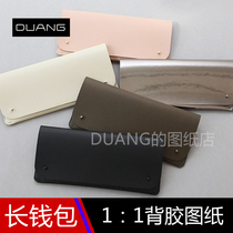Long wallet drawings long clip handbags Type of drawings Gpaper type handmade leather with paper-like prints for men and women
