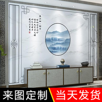 New Chinese style splicing bamboo wood fiber TV background wall integrated wallboard living room atmospheric wall panel quick installation 3d highlight