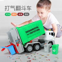 Simulation oversized garbage truck sanitation car cleaning car sweeper garbage sorting with trash can childrens toy car