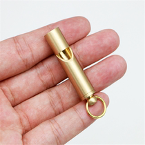Outdoor field courtwork brass mouth whistle metal pure copper retro whistle ride