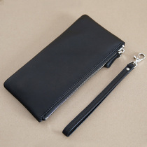  Korean version of the first layer of sheepskin mens large-capacity clutch leather zipper bag hand handbag womens long wallet