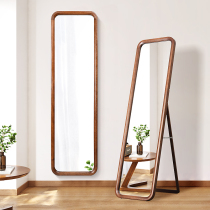 Yangyuan solid wood full-length mirror floor mirror home bedroom fitting mirror hanging wall dressing mirror ins style simple big mirror