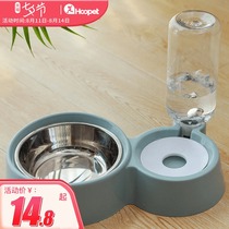 Dog bowl dog bowl cat bowl double bowl food bowl dog rice bowl cat water bowl automatic drinking water eating and drinking water pet supplies