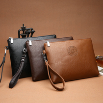 PU mens handbag large capacity clutch shoulder bag PU casual mens bag clutch bag bag