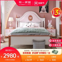 Solid wood childrens bed girl princess bed girl bedroom single bed pink childrens room furniture high box bed childrens bed