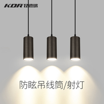 Suspension line led spotlight shop commercial long pole Nordic 20W30W chandelier without opening long downlight ceiling ceiling Downlight